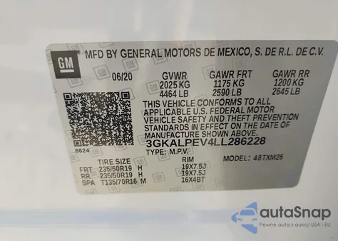 2020 GMC Terrain Fwd Slt из США, поврежденный, VIN 3GKALPEV4LL286228